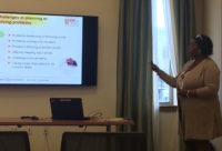 Nancy Quarles of the Alzheimer's Association National Capital Area Chapter details the 10 signs of the disease during a presentation at Waldorf West library on Tuesday.