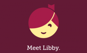 A simple, circular illustration of a girl smiling. Below the illustration, text reads Meet Libby.
