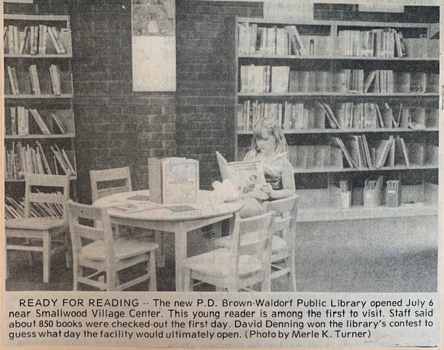 One of the first visitors to the PD Brown Memorial branch