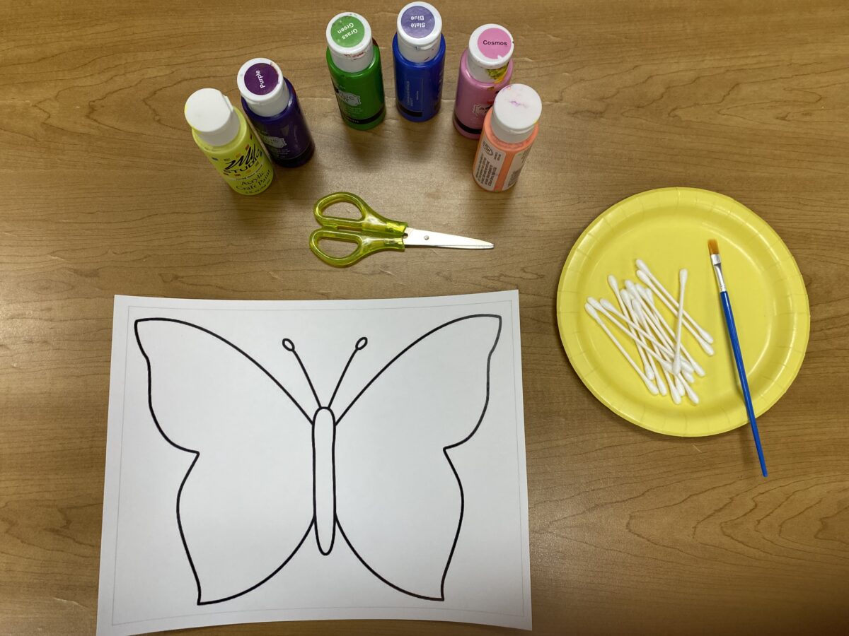 QTip Painted Butterfly Charles County Public Library