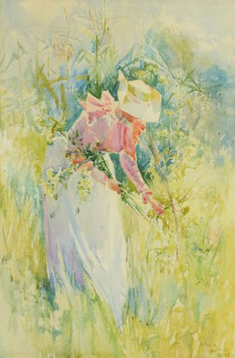 Picking Wildflowers By Rhoda Holmes Nicholls, 1900