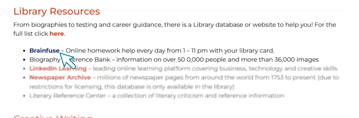 1. STEP ONE: Find the "Learn and Explore" tab on the navigation bar at the top of the page and click “Homework help”