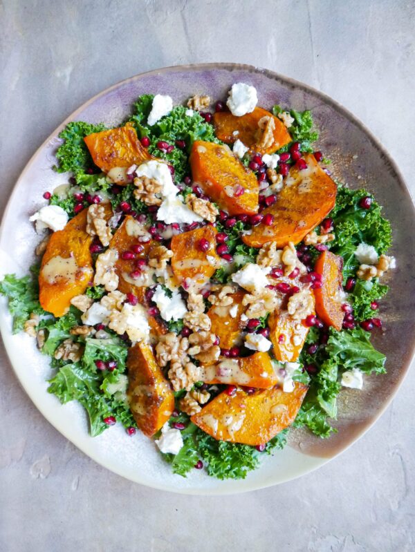 Roasted Pumpkin Salad With Walnuts and Kale